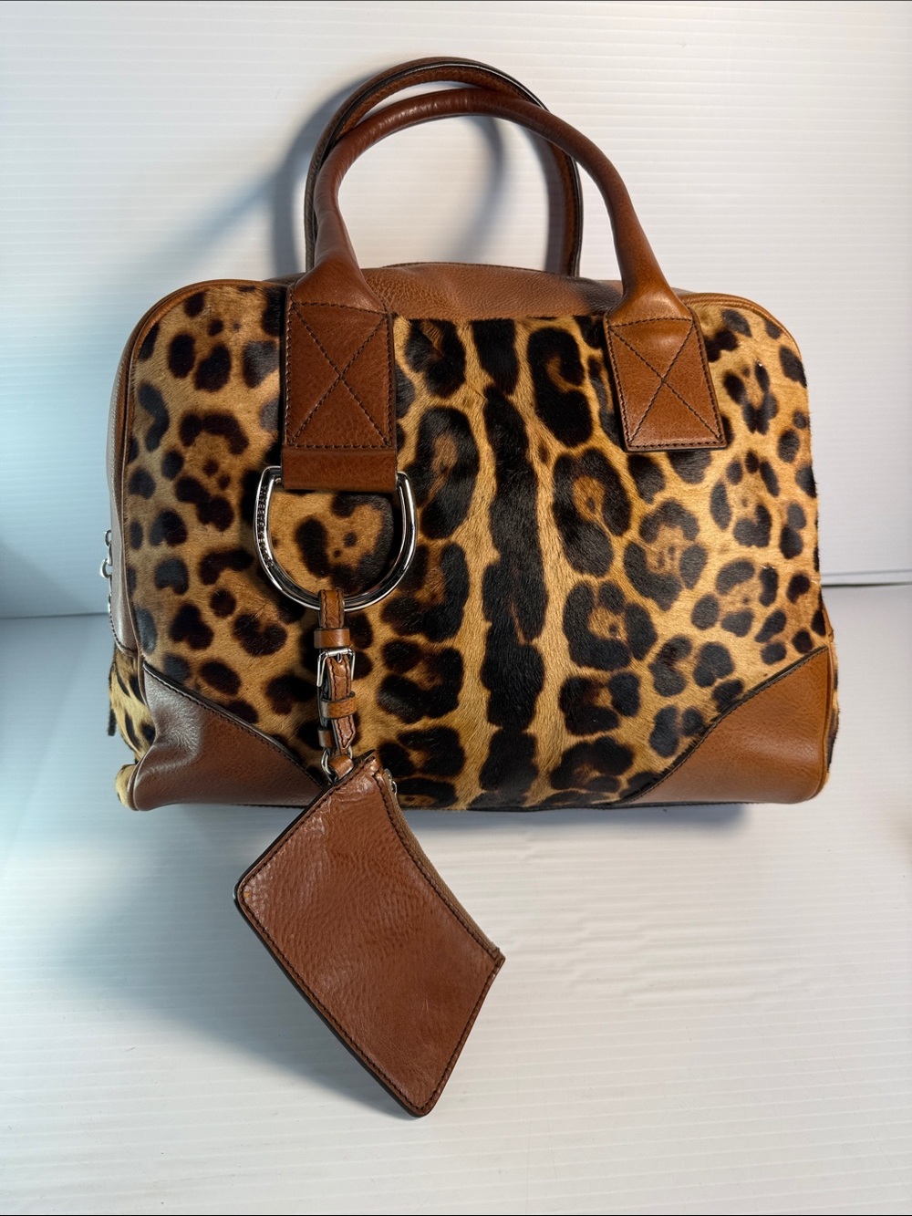 Dolce & Gabbana Leopard Print Satchel with Brown Accents - Picture 2 of 16
